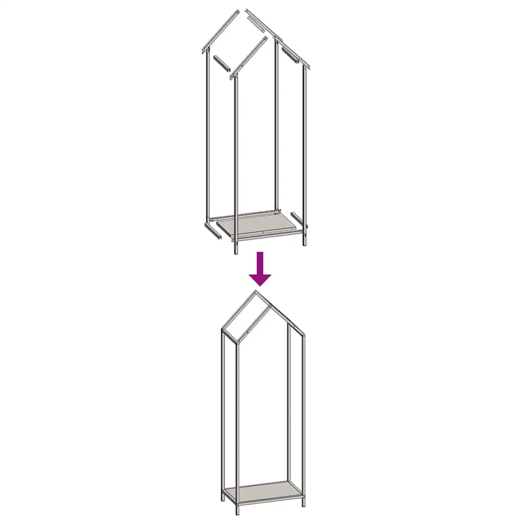 Ράφι για καυσόξυλα Μαύρο 40x25x120 cm Ατσάλι ψυχρής έλασης