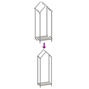 Ράφι για καυσόξυλα Μαύρο 40x25x120 cm Ατσάλι ψυχρής έλασης