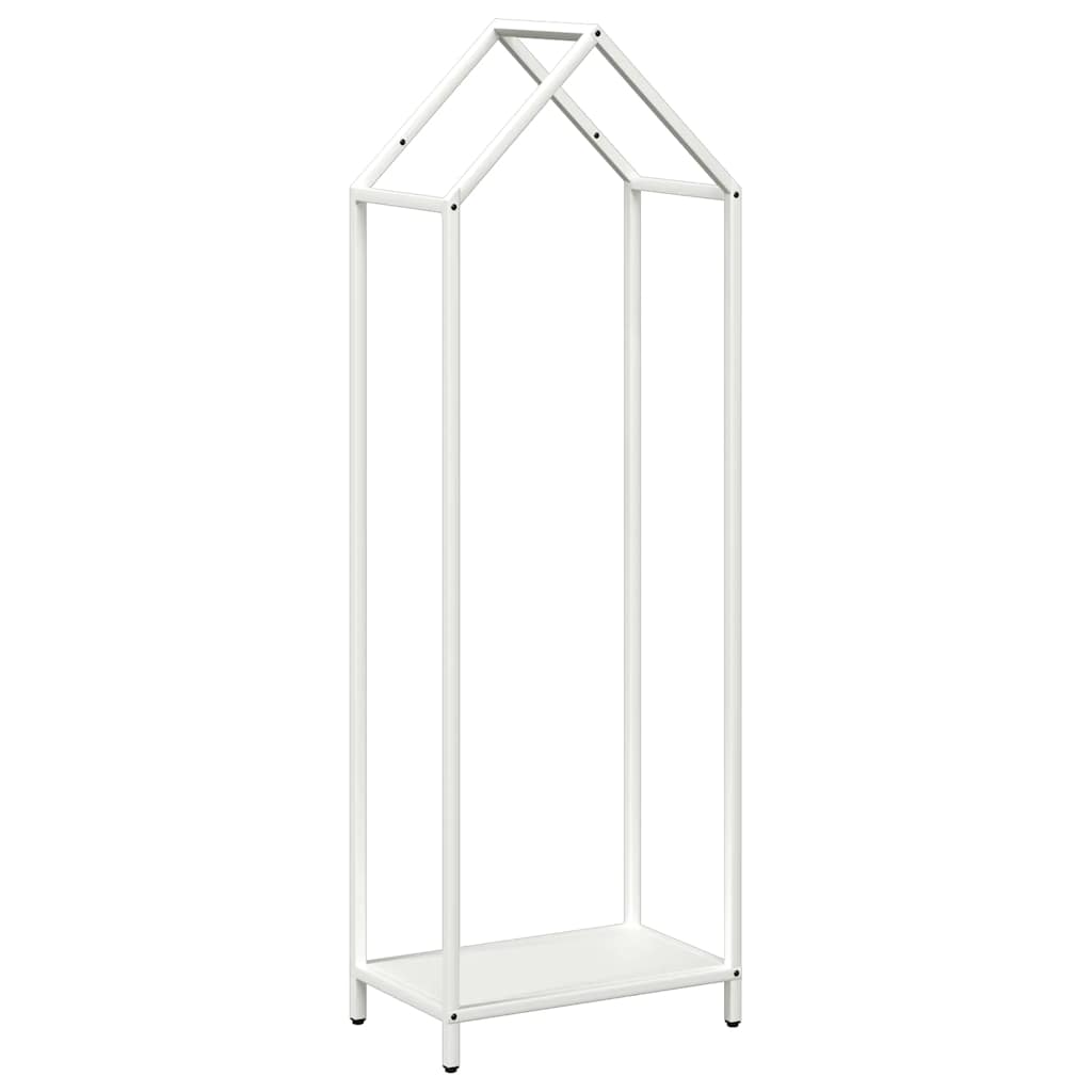 Ράφι για καυσόξυλα Λευκό 40x25x120 cm Ατσάλι ψυχρής έλασης