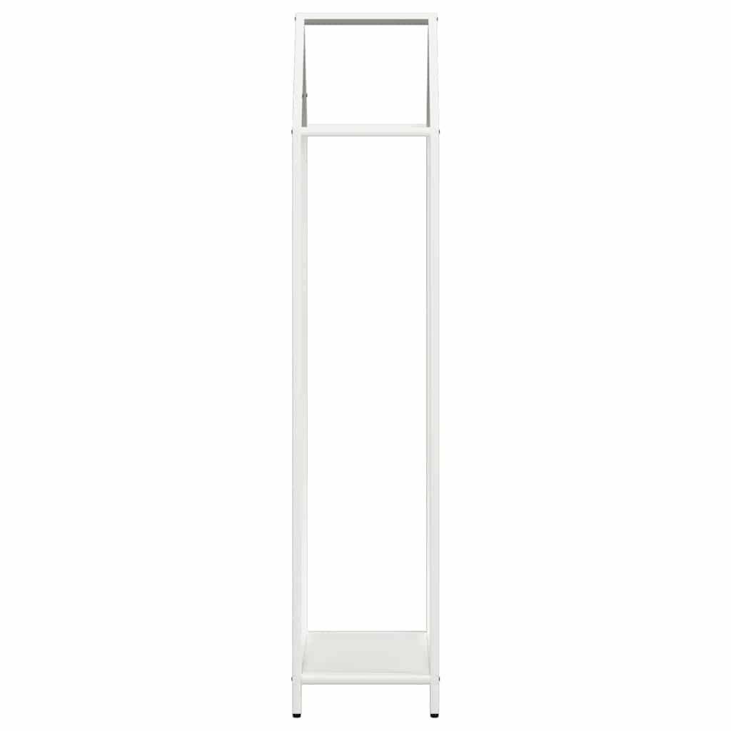 Ράφι για καυσόξυλα Λευκό 40x25x120 cm Ατσάλι ψυχρής έλασης