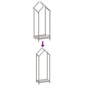 Ράφι για καυσόξυλα Λευκό 40x25x120 cm Ατσάλι ψυχρής έλασης