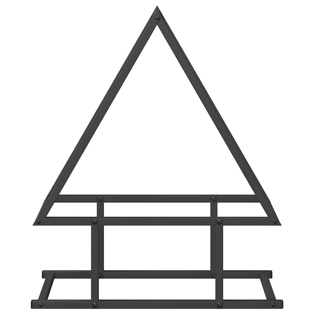 Ράφι για καυσόξυλα Μαύρο 50x25x60 εκ. Ατσάλι ψυχρής έλασης