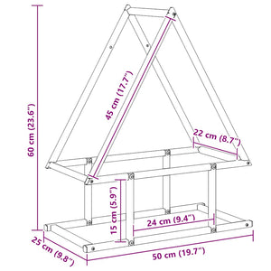 Ράφι για καυσόξυλα Λευκό 50x25x60 εκ. Ατσάλι ψυχρής έλασης