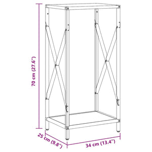 Ράφι για καυσόξυλα Μαύρο 34x25x70 cm Ατσάλι ψυχρής έλασης
