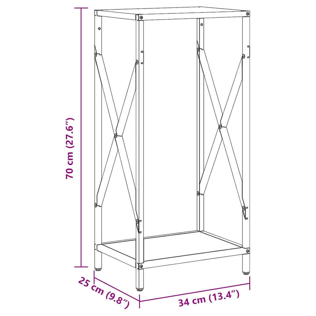 Ράφι για καυσόξυλα Ανθρακί 34x25x70 cm Ατσάλι ψυχρής έλασης