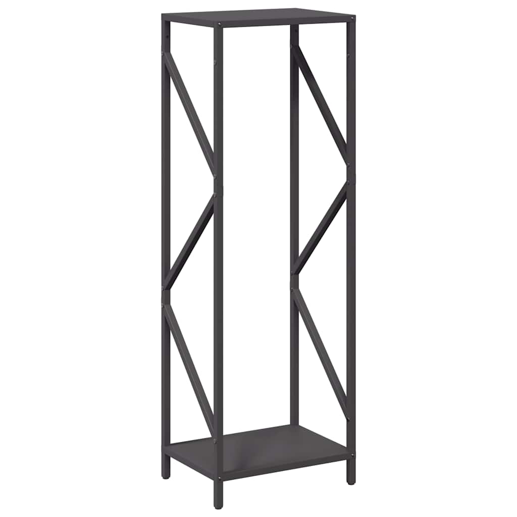 Ράφι για καυσόξυλα Μαύρο 34x25x100 cm Ατσάλι ψυχρής έλασης