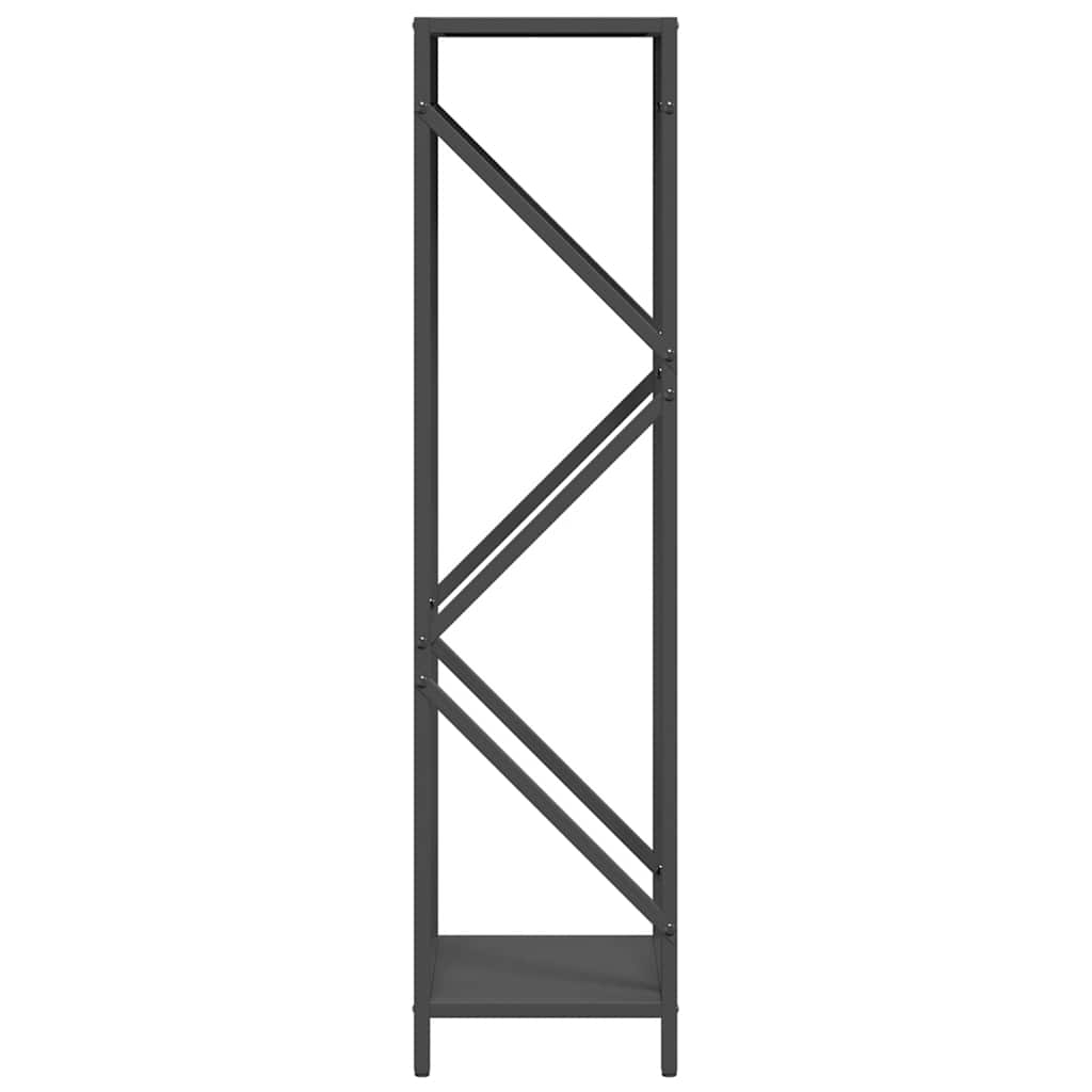 Ράφι για καυσόξυλα Μαύρο 34x25x100 cm Ατσάλι ψυχρής έλασης