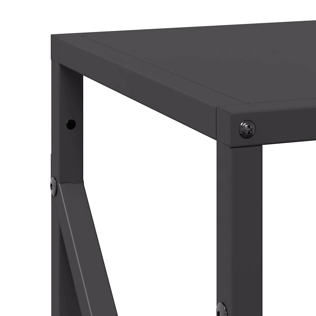 Ράφι για καυσόξυλα Μαύρο 34x25x100 cm Ατσάλι ψυχρής έλασης