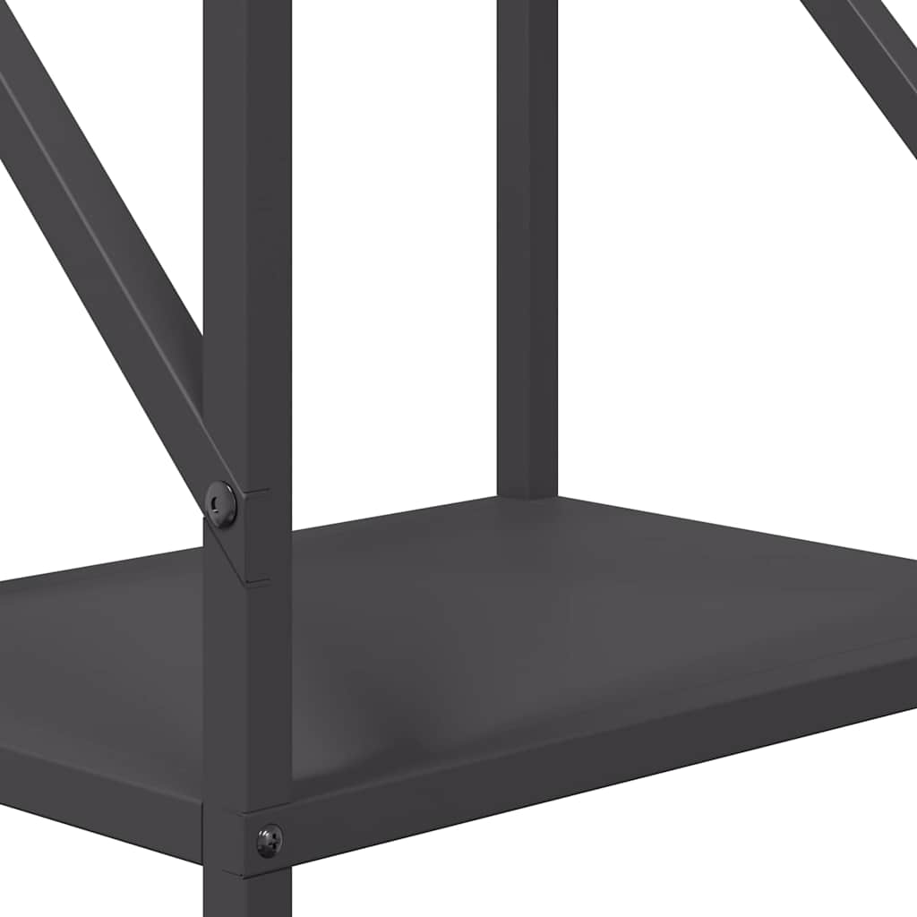 Ράφι για καυσόξυλα Μαύρο 34x25x100 cm Ατσάλι ψυχρής έλασης