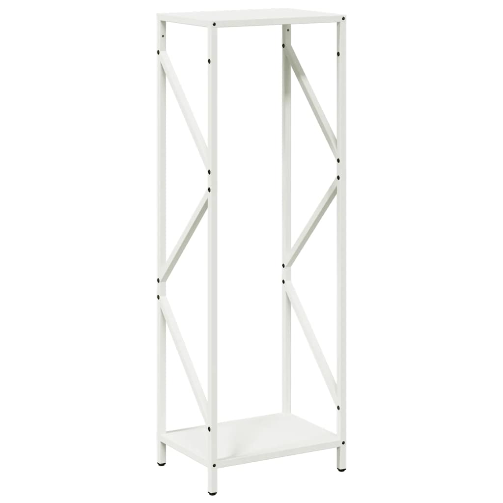 Ράφι για καυσόξυλα Λευκό 34x25x100 cm Ατσάλι ψυχρής έλασης