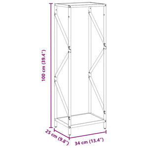 Ράφι για καυσόξυλα Λευκό 34x25x100 cm Ατσάλι ψυχρής έλασης