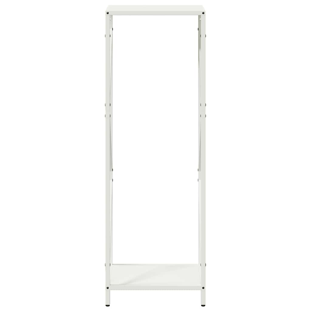 Ράφι για καυσόξυλα Λευκό 34x25x100 cm Ατσάλι ψυχρής έλασης
