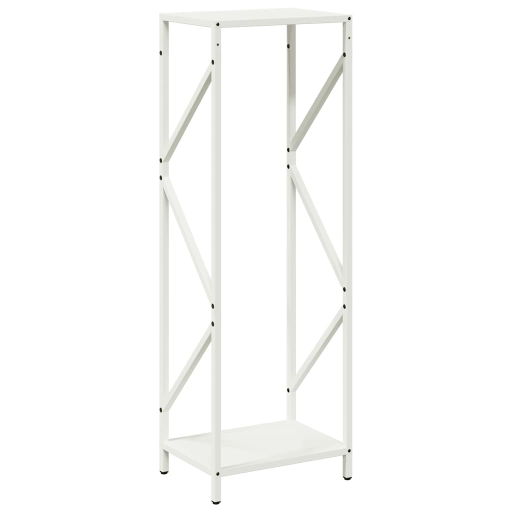 Ράφι για καυσόξυλα Λευκό 34x25x100 cm Ατσάλι ψυχρής έλασης