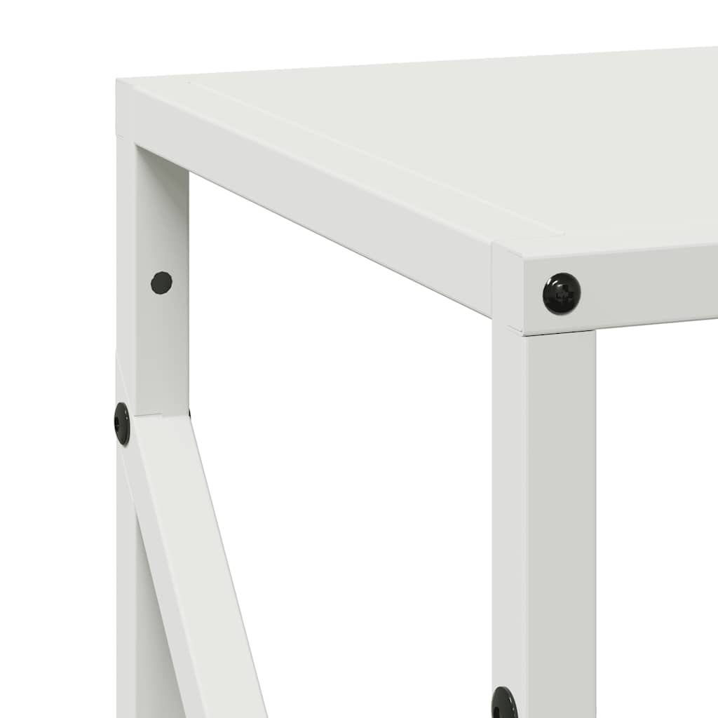 Ράφι για καυσόξυλα Λευκό 34x25x100 cm Ατσάλι ψυχρής έλασης