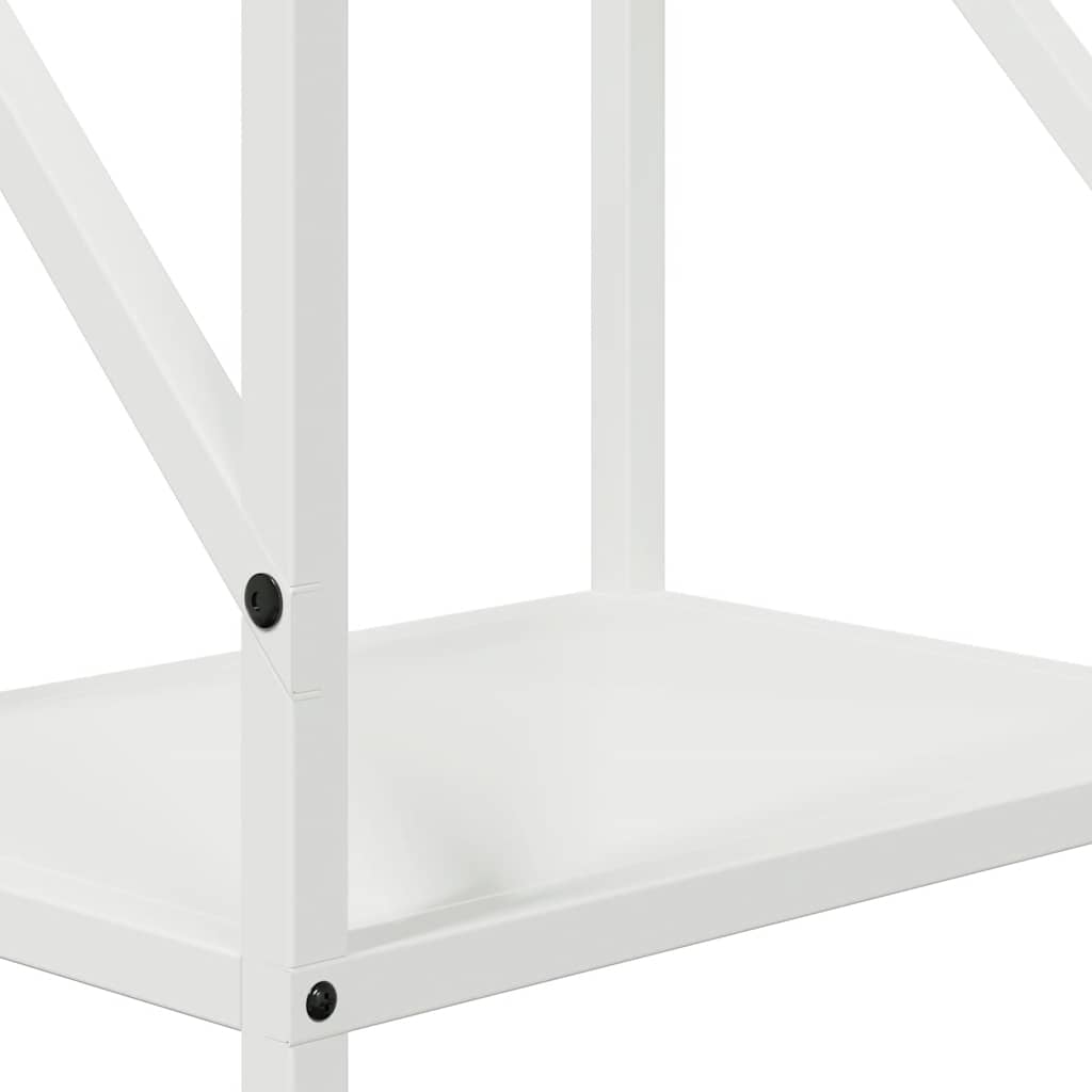 Ράφι για καυσόξυλα Λευκό 34x25x100 cm Ατσάλι ψυχρής έλασης
