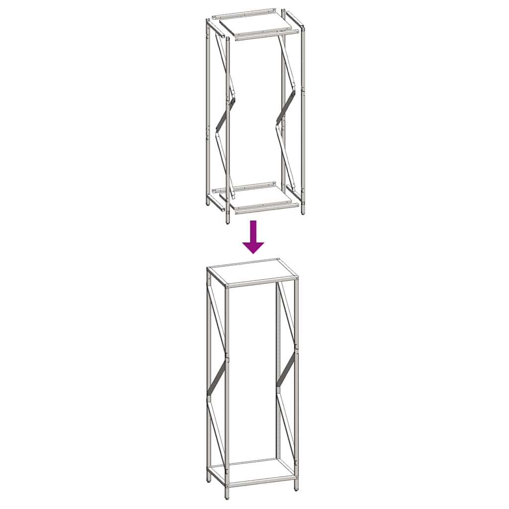 Ράφι για καυσόξυλα Λευκό 34x25x100 cm Ατσάλι ψυχρής έλασης