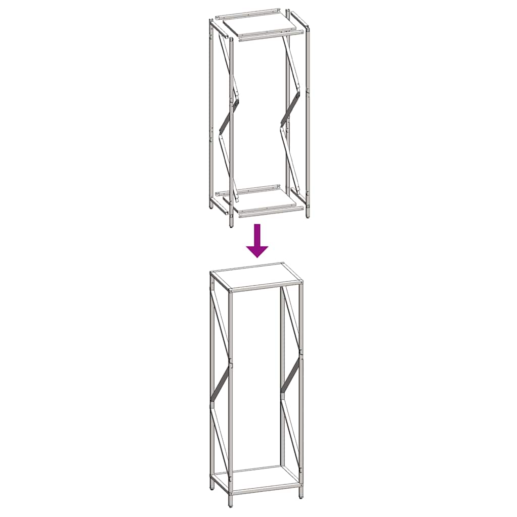 Ράφι για καυσόξυλα Ανθρακί 34x25x100 cm Ατσάλι ψυχρής έλασης - Pakobazaar