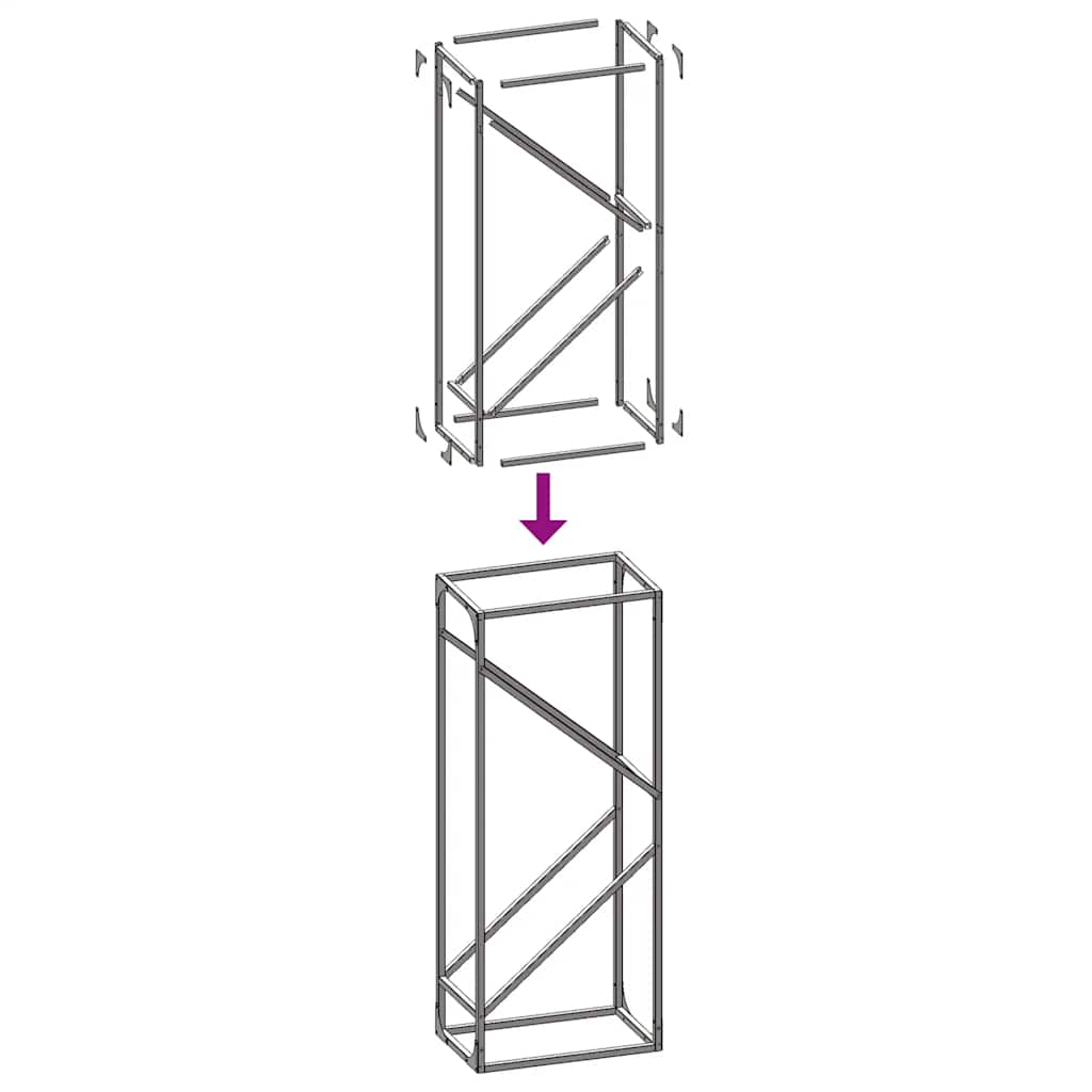 Ράφι για καυσόξυλα Ανθρακί 40x25x100 εκ. Ατσάλι ψυχρής έλασης