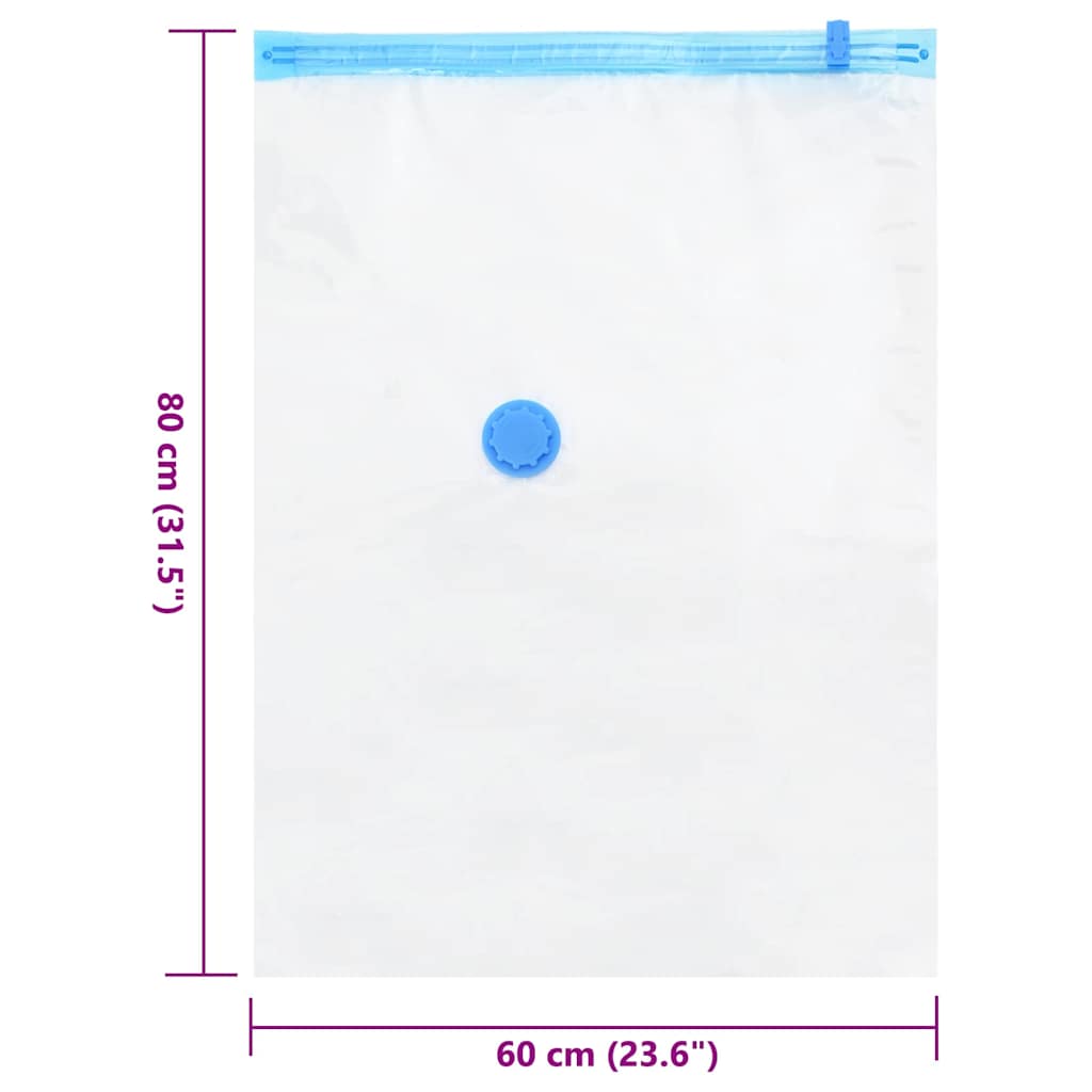 Σακούλες Αποθήκευσης 5 pcs Διαφανές και Μπλε 80 x 60 cm