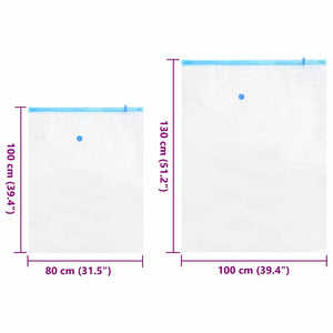 Σακούλες Αποθήκευσης 5 pcs Διαφανές και Μπλε 130 x 100 cm - Pakobazaar
