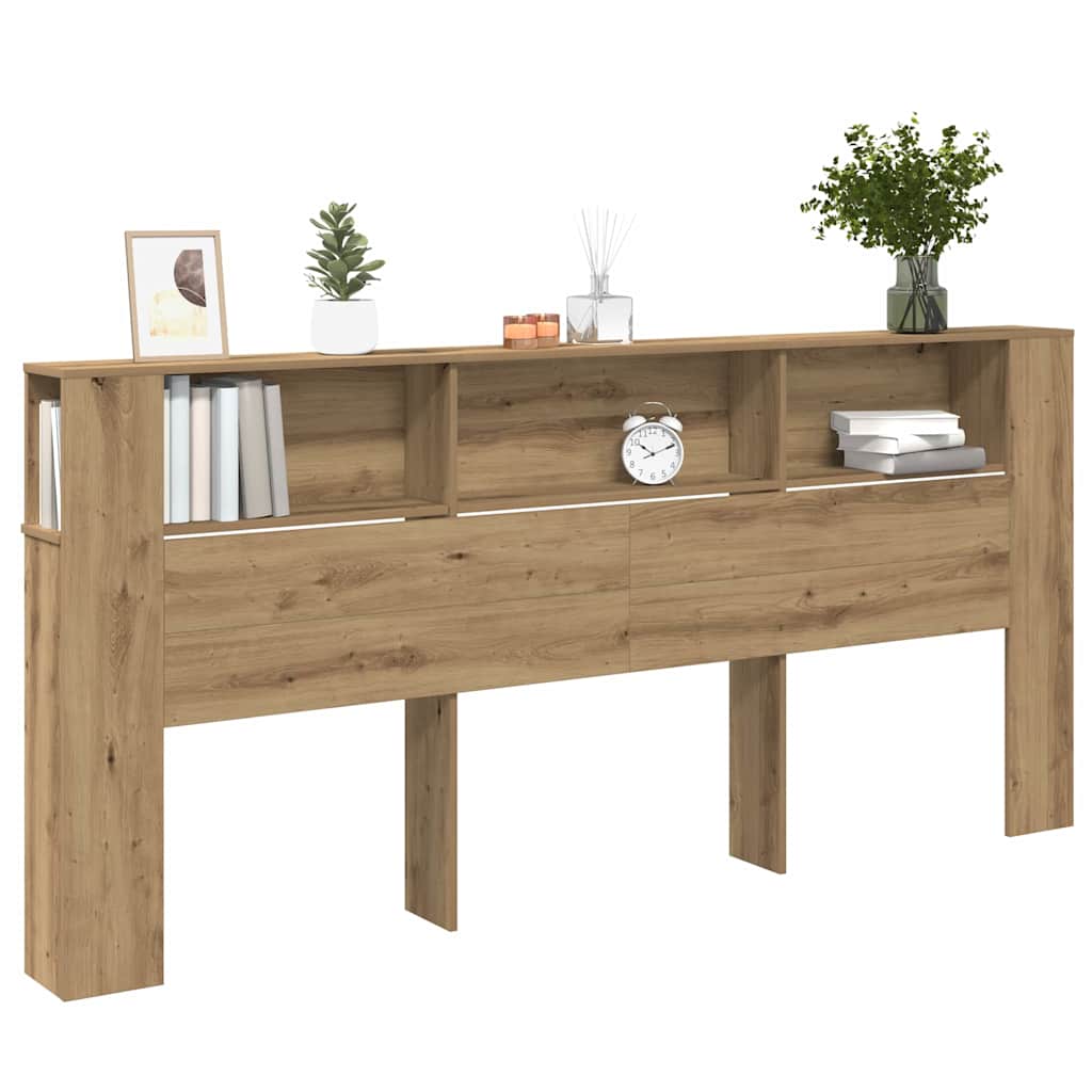 Κρεβάτι με Κεφαλάρι με ράφι Artisan Oak 220 x 18,5 x 102,5 εκ.