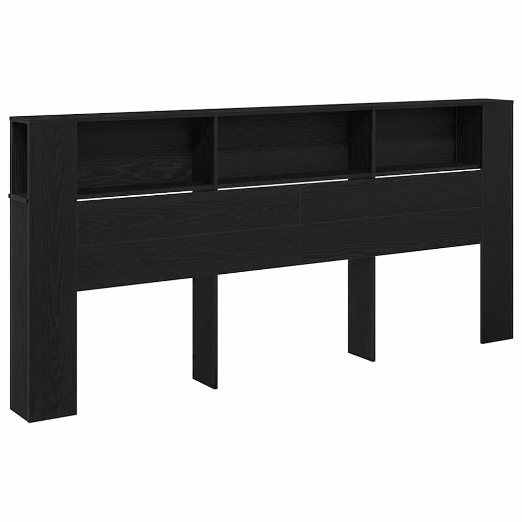 Κρεβάτι με Κεφαλάρι με ράφι Μαύρη Οξυά 220 x 18,5 x 102,5 εκ. - Pakobazaar