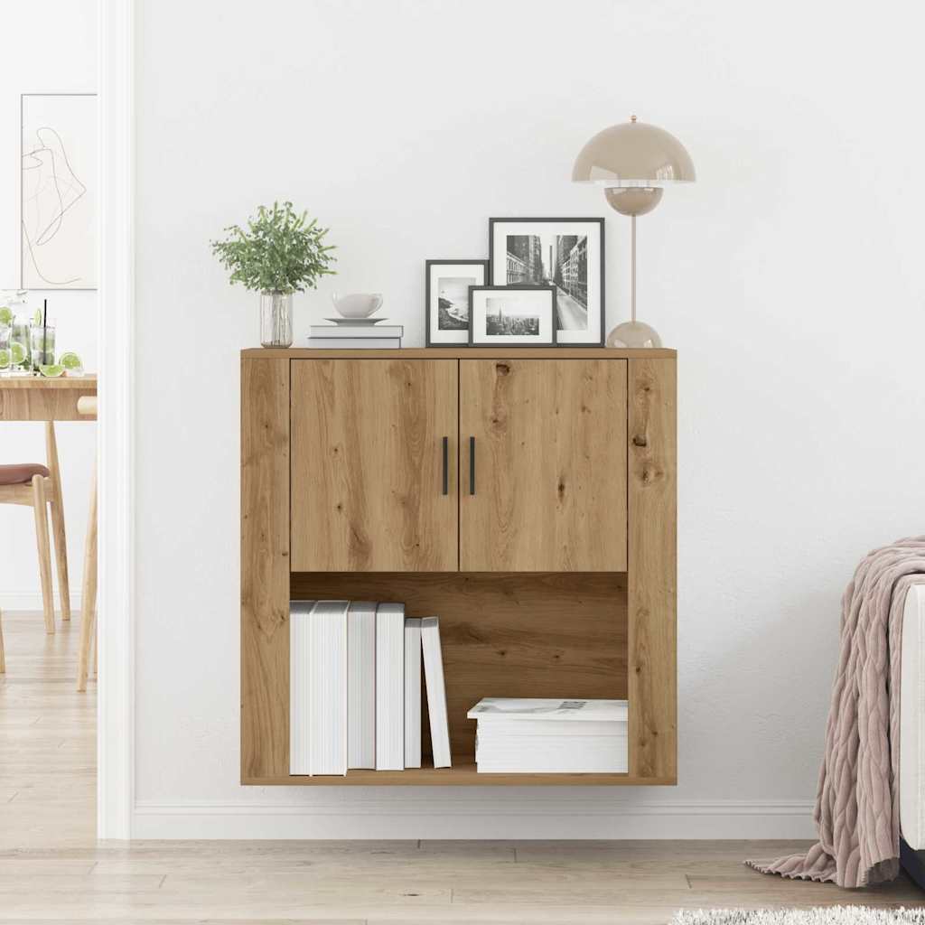 Ντουλάπα Τοίχου με ράφι Επιτοίχιο artisan δρυς 80 x 33 x 80 εκ. - Pakobazaar