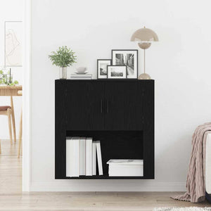 Ντουλάπα Τοίχου Μαύρη δρυς 80 x 33 x 80 εκ. Επεξεργασμένο ξύλο - Pakobazaar
