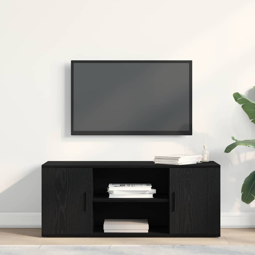 Ντουλάπι TV Μαύρη δρυς 100 x 35 x 40 εκ Επεξεργασμένο ξύλο