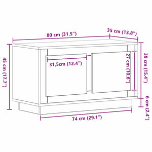 Ντουλάπι TV Μαύρη δρυς 80 x 35 x 45 cm Επεξεργασμένο ξύλο - Pakobazaar