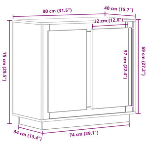 Πλαϊνό γραφείο Παλιό ξύλο 80 x 40 x 75 εκ. Επεξεργασμένο Ξύλο