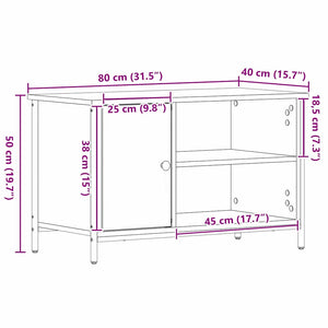 Ντουλάπι TV 80 x 40 x 50 cm Μαύρη δρυς Επεξεργασμένο ξύλο