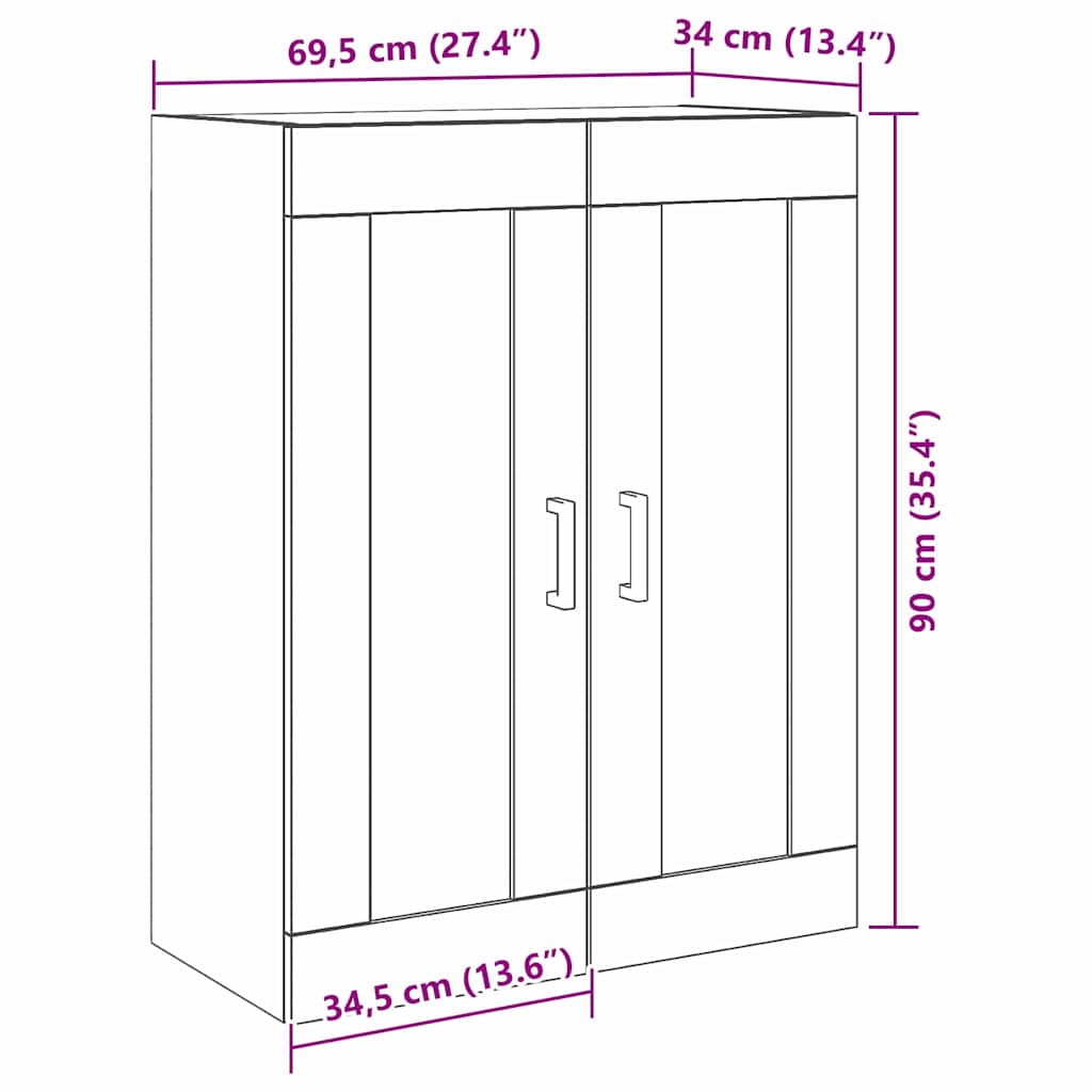 Ντουλάπα Τοίχου Επιτοίχιο Artisan Oak 69,5 x 34 x 90 εκ.