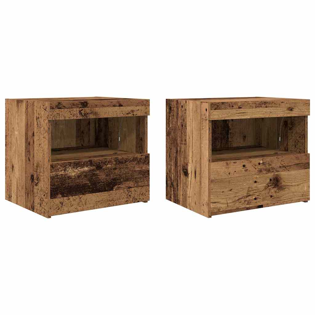 Κομοδίνο 2 pcs Παλιό ξύλο 50 x 40 x 45 cm Επεξεργασμένο ξύλο - Pakobazaar