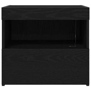 Κομοδίνο Μαύρη Οξυά 50 x 40 x 45 cm Επεξεργασμένο ξύλο - Pakobazaar