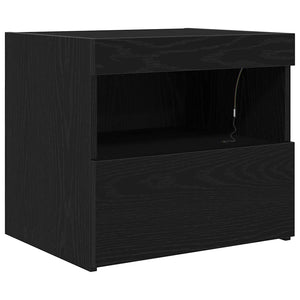 Κομοδίνο 2 pcs Μαύρη Οξυά 50 x 40 x 45 cm Επεξεργασμένο ξύλο - Pakobazaar