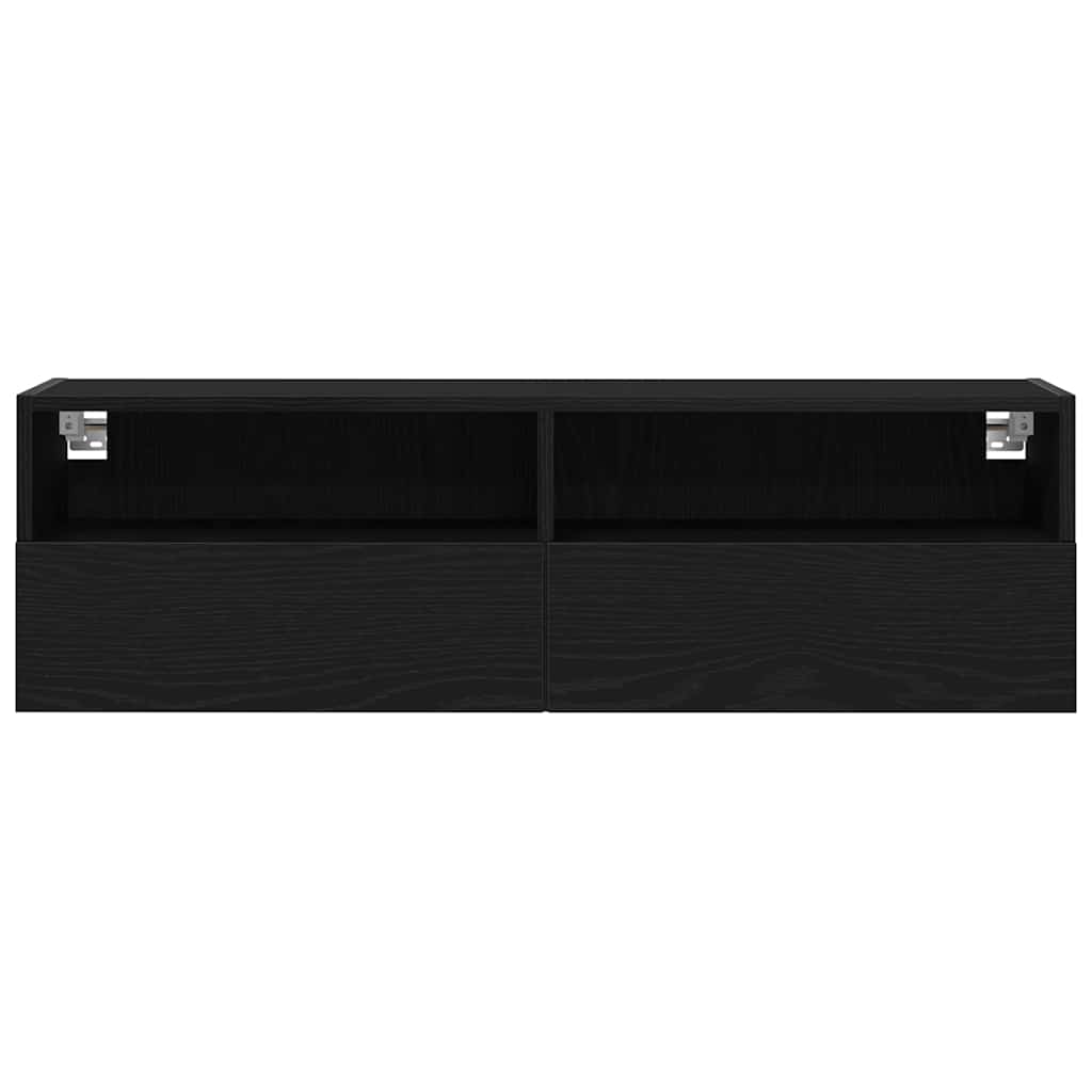 Ντουλάπι Τηλεόρασης Τοίχου 2 pcs Μαύρη δρυς 100 x 30 x 30 cm