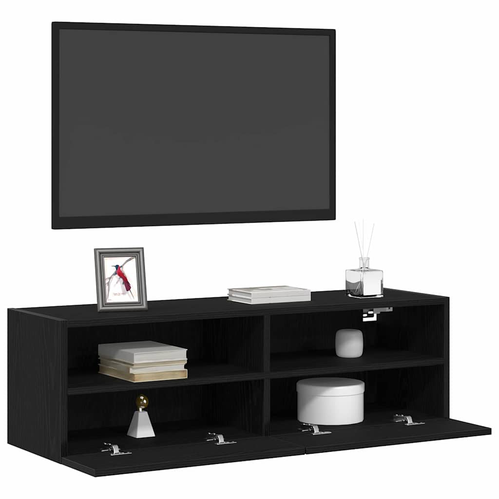 Ντουλάπι Τηλεόρασης Τοίχου 2 pcs Μαύρη δρυς 100 x 30 x 30 cm