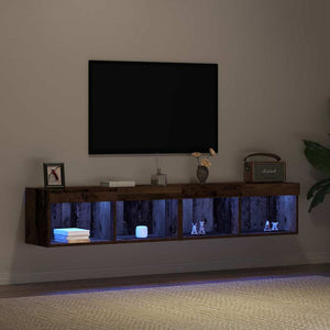 Σετ επίπλου τηλεόρασης με led 2 pcs Παλαιό ξύλο 80 x 30 x 30 εκ - Pakobazaar