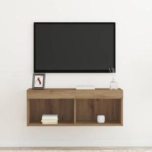 Σετ επίπλου τηλεόρασης με led artisan δρυς 80 x 30 x 30 εκ - Pakobazaar