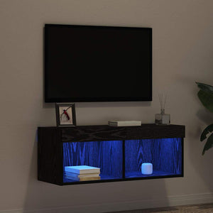 Σετ επίπλου τηλεόρασης με led Μαύρη Οξυά 80 x 30 x 30 εκ - Pakobazaar
