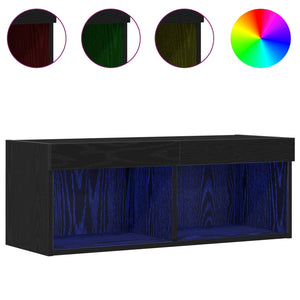 Σετ επίπλου τηλεόρασης με led Μαύρη Οξυά 80 x 30 x 30 εκ - Pakobazaar