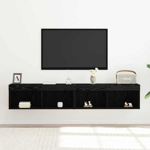 Σετ επίπλου τηλεόρασης με led 2 pcs Μαύρη δρυς 80 x 30 x 30 εκ - Pakobazaar