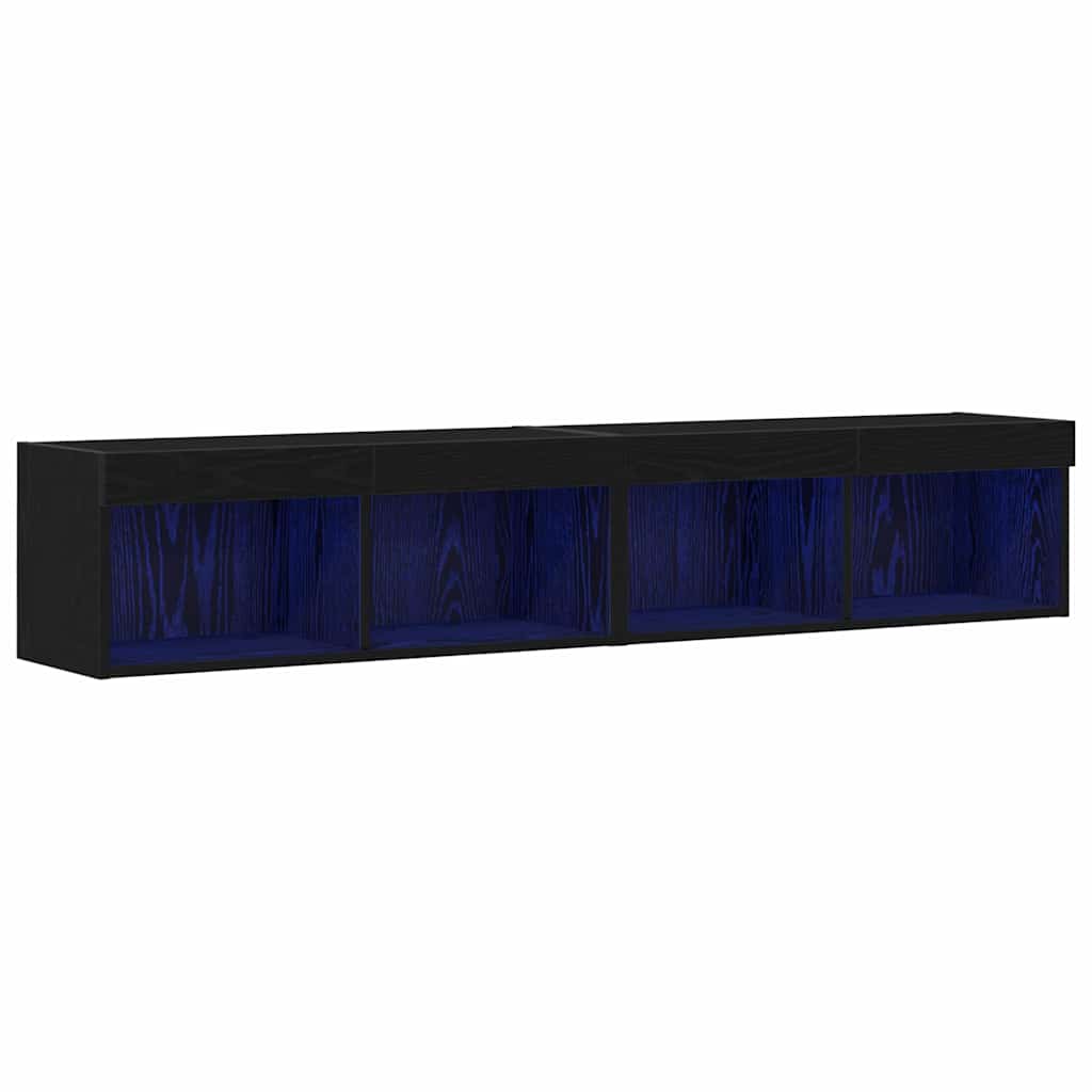 Σετ επίπλου τηλεόρασης με led 2 pcs Μαύρη δρυς 80 x 30 x 30 εκ - Pakobazaar