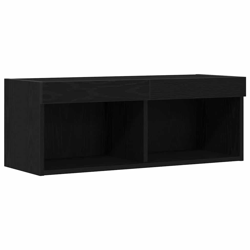 Σετ επίπλου τηλεόρασης με led 2 pcs Μαύρη δρυς 80 x 30 x 30 εκ - Pakobazaar