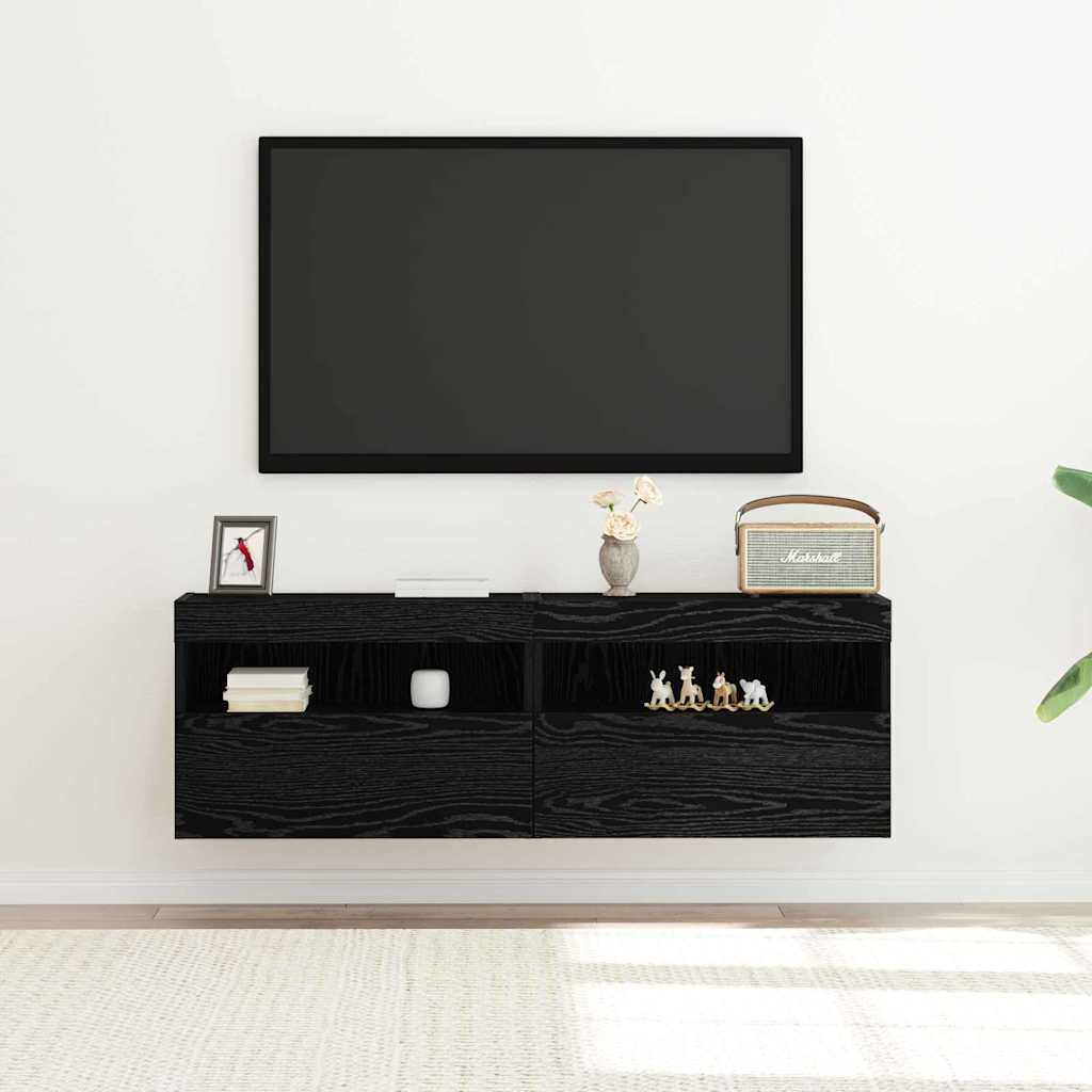 Ντουλάπι Τηλεόρασης Τοίχου Μαύρη δρυς 60 x 30 x 40 εκ. - Pakobazaar