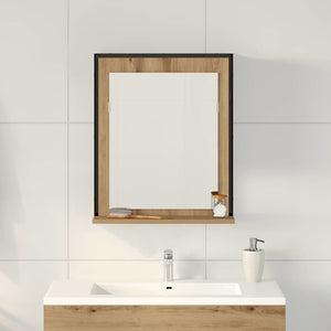 Καθρέφτης με ράφι Επιτοίχιο artisan δρυς 50 x 12 x 60 εκ - Pakobazaar