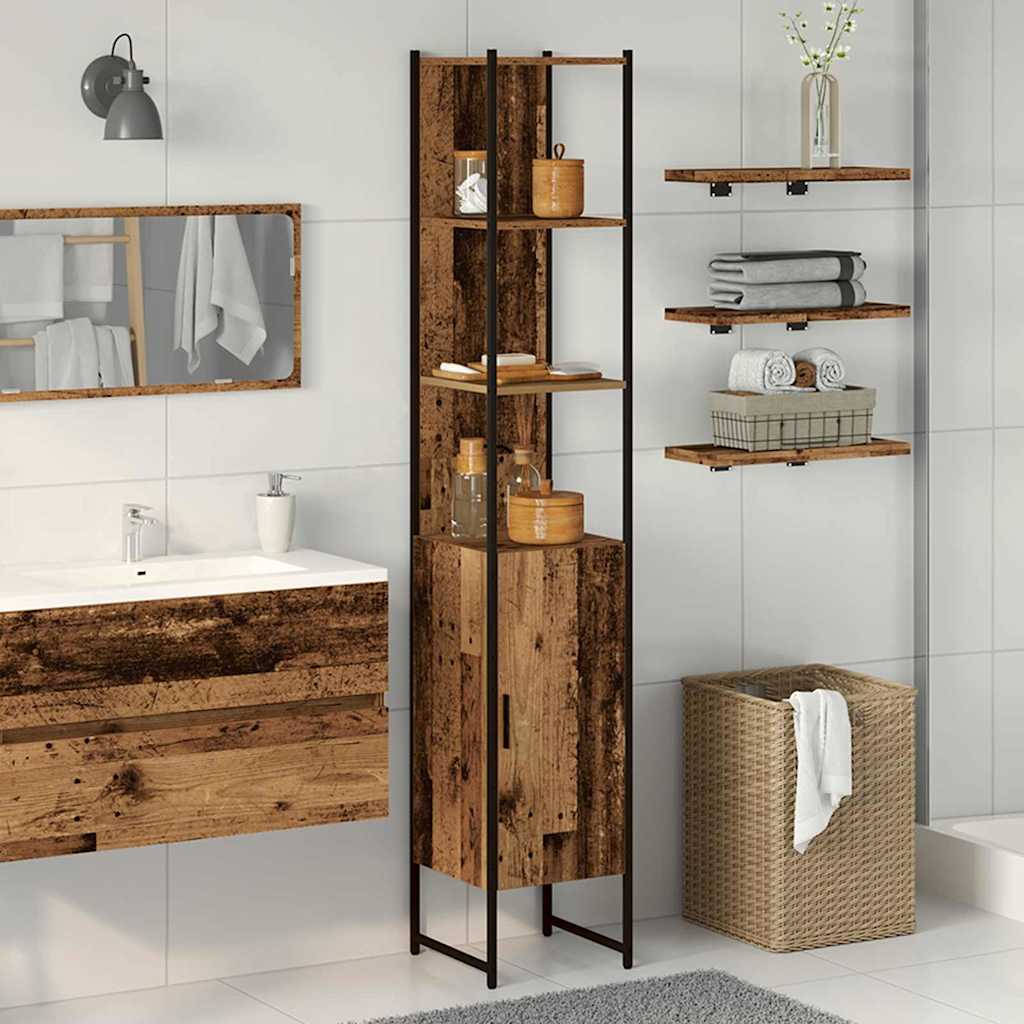 Ντουλάπι Μπάνιου με ράφι Παλαιό ξύλο 33 x 33 x 185,5 εκ - Pakobazaar