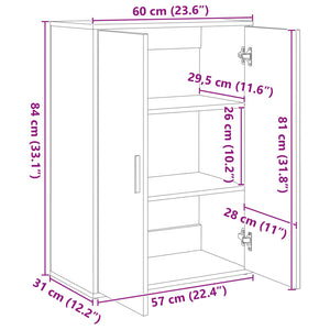 Πλαϊνό γραφείο Artisan Oak 60 x 31 x 84 εκ. Επεξεργασμένο Ξύλο