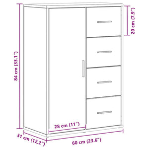 Πλαϊνό γραφείο Artisan Oak 60 x 31 x 84 εκ. Επεξεργασμένο ξύλο - Pakobazaar
